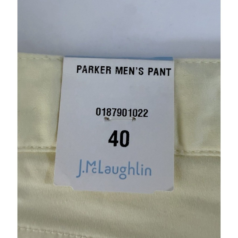 NWT J McLAUGHLIN Parker Mens Pants Size 40 X 33‎ Pale Yellow Chino - Picture 4 of 12